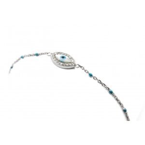 Βραχιόλι μάτι φίλντισι και σμάλτο.