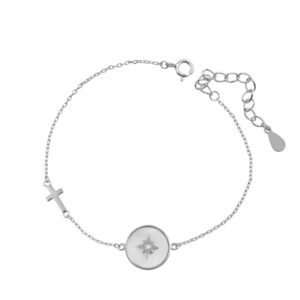 Βραχιόλι με φίλντισι και σταυρό