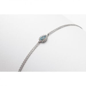 Βραχιόλιμε ροζέτα δάκρυ με γαλαζιο ζιργκόν